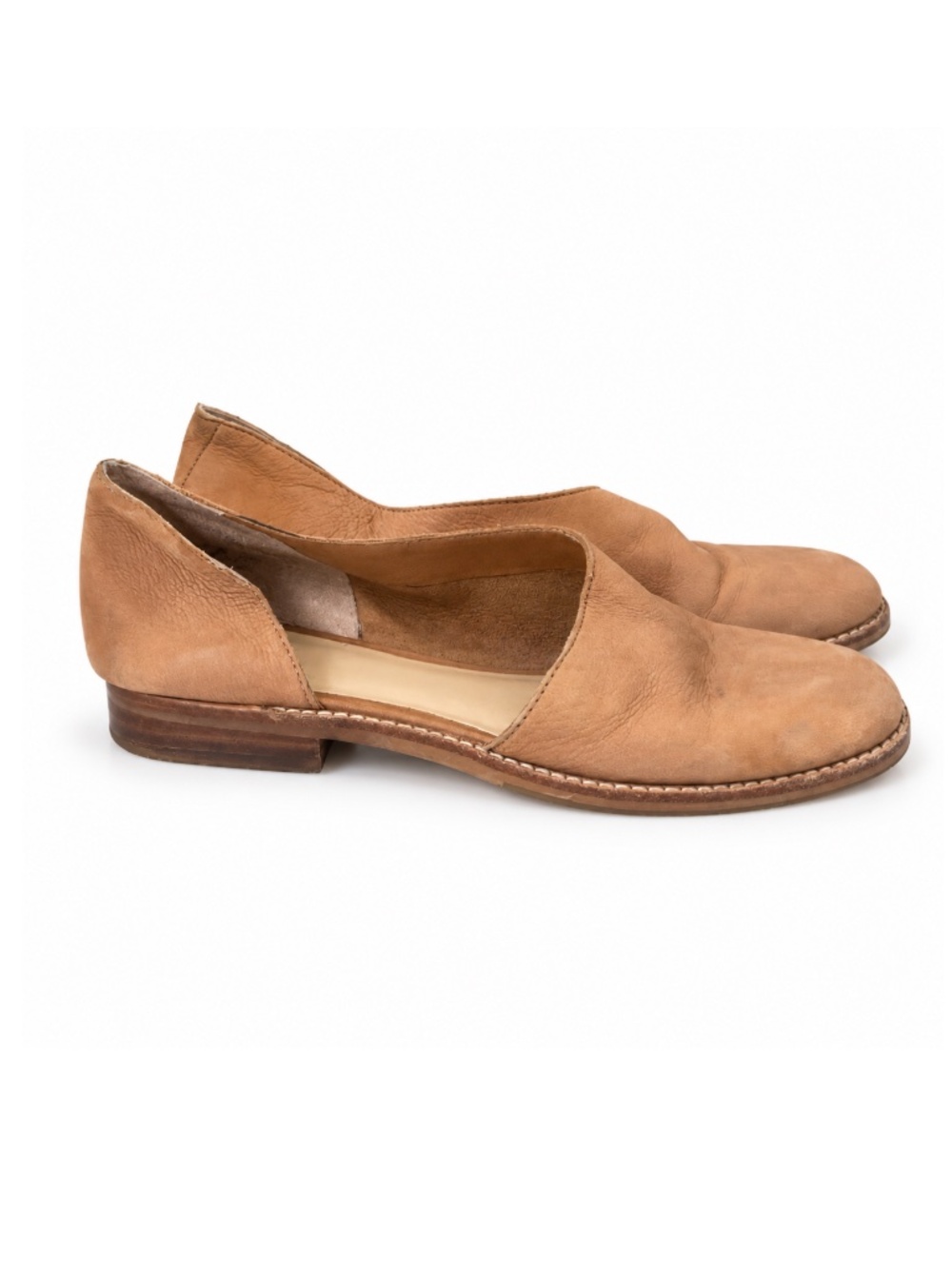 Sole Society Etianne Taupe Leather D’Orsay Flats Size 6.5